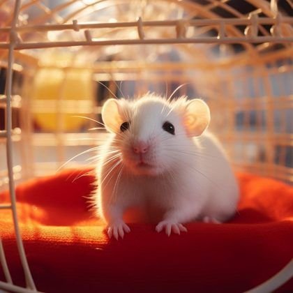 A pet mouse in its cage